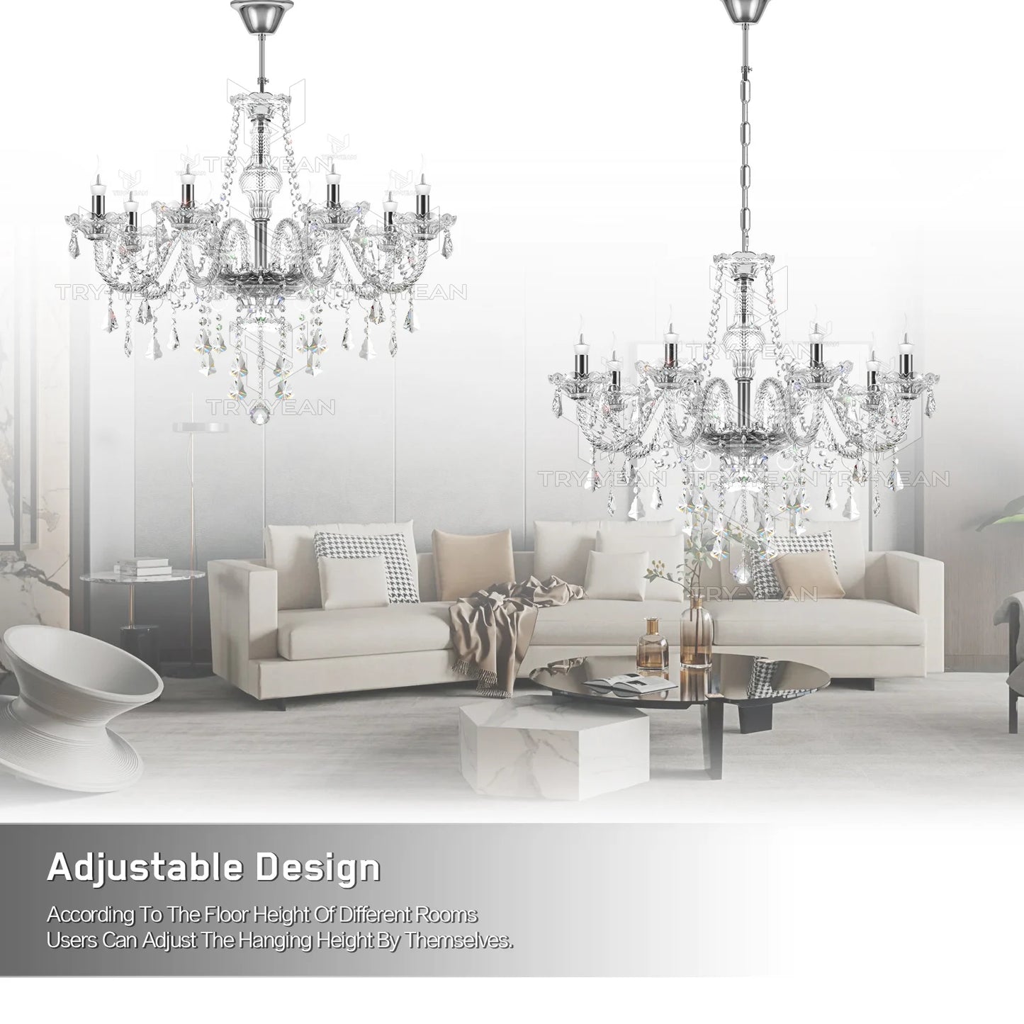 8 Arms Luxury Crystal Chandelier