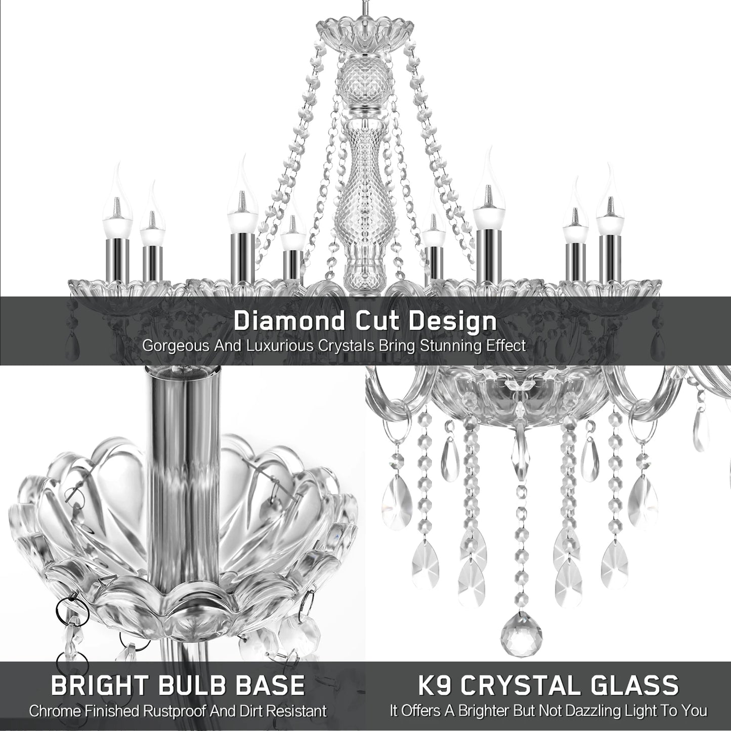 8 Arms Luxury Crystal Chandelier