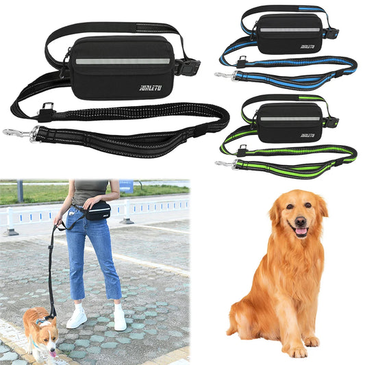 Waist Dog Running/Walking/Training Leash with Waist Bag