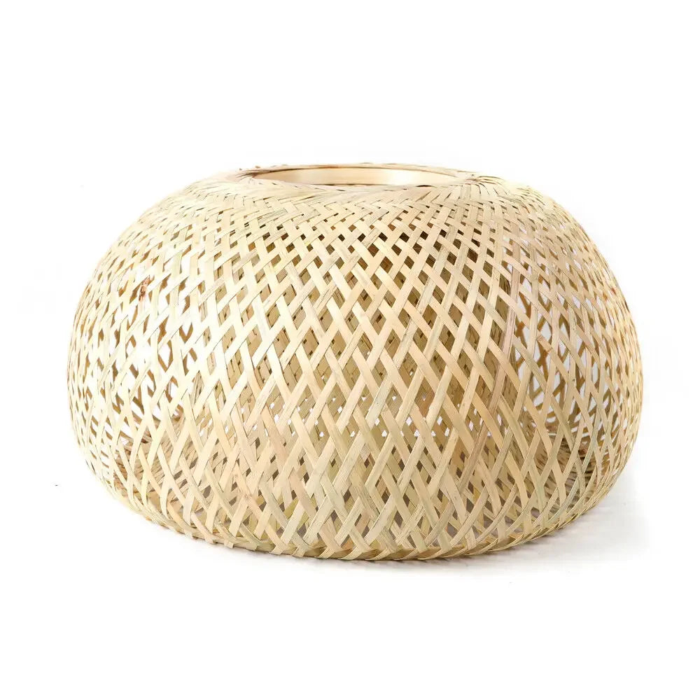 Vintage Boho Rattan Pendant Light - Adjustable Hanging Fixture for Dining Room & Kitchen