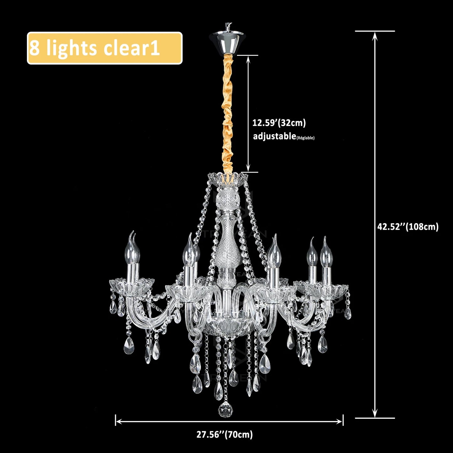 8 Arms Luxury Crystal Chandelier