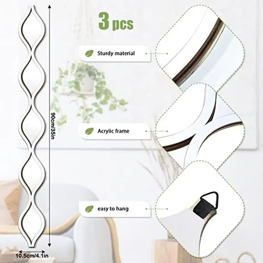 Teardrop Mirror Wall Decor 3 Pieces