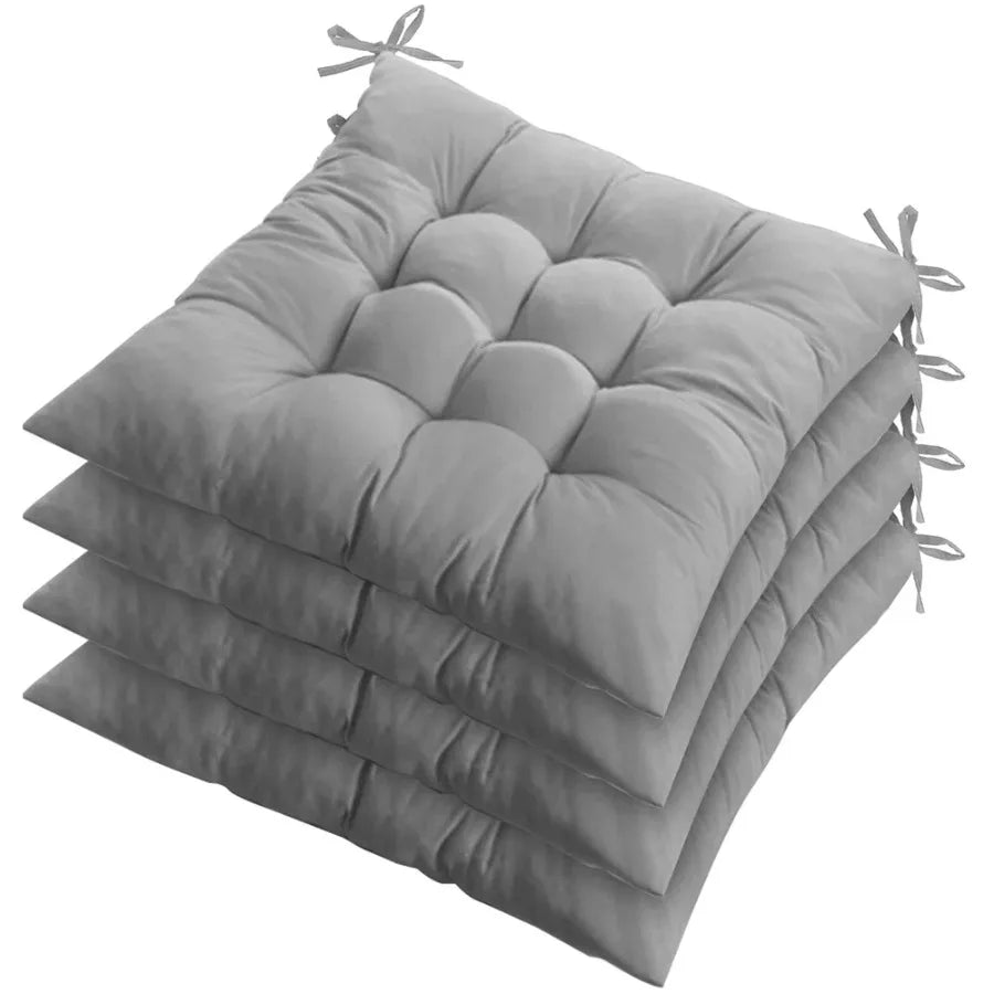 4Pcs Chair Cushion Pads Pillow Soft Tie On