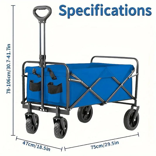 Heavy Duty Foldable Utility Cart for Groceries, Sports, Gardening