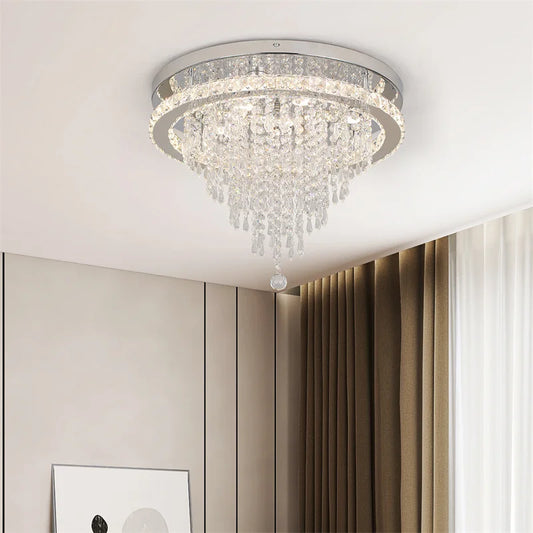 LED Crystal Ceiling Chandelier, Remote Control