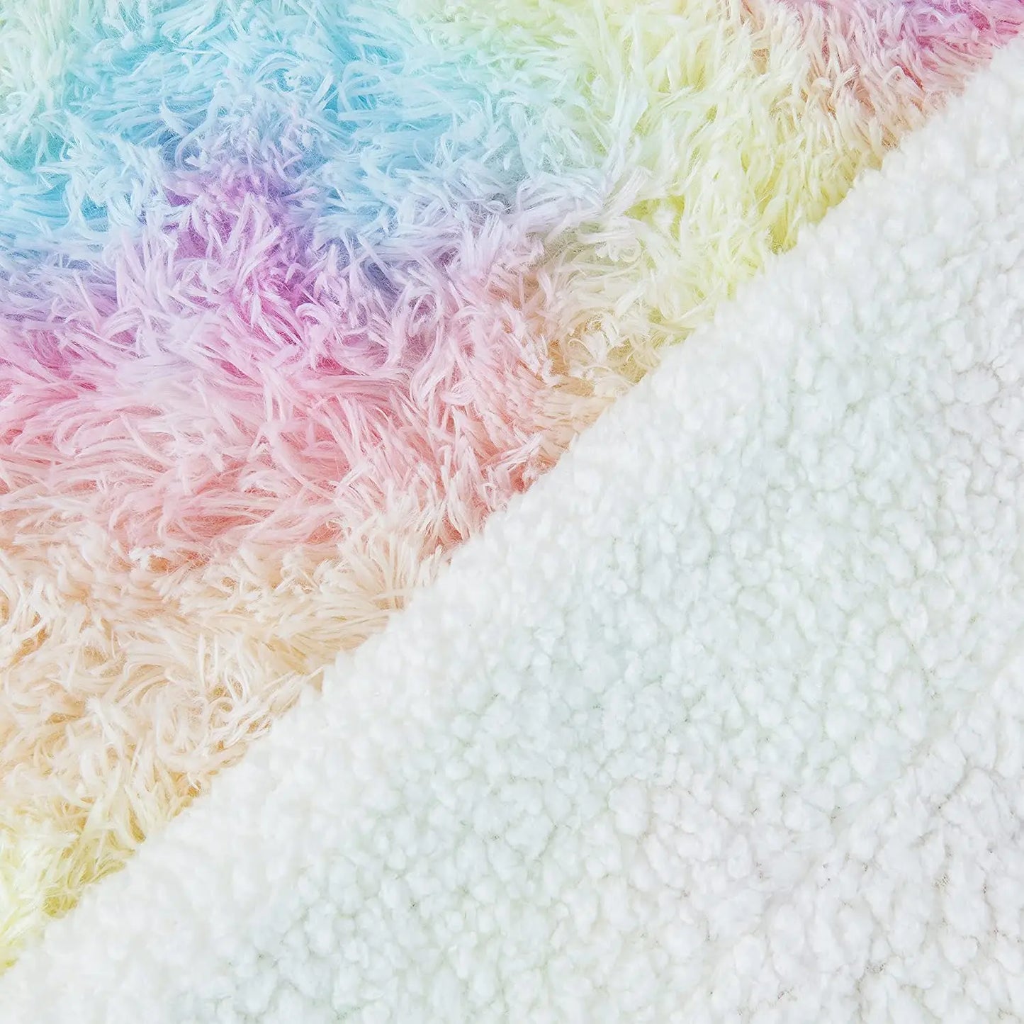 Rainbow Soft Fuzzy Throw Blanket