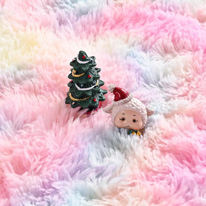Soft Fluffy Rainbow Rugs for Bedroom or Kids Playroom