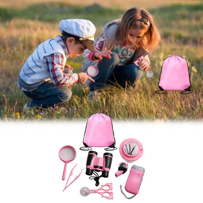 Kids Nature Exploration Kit with Binoculars Whistle Flashlight