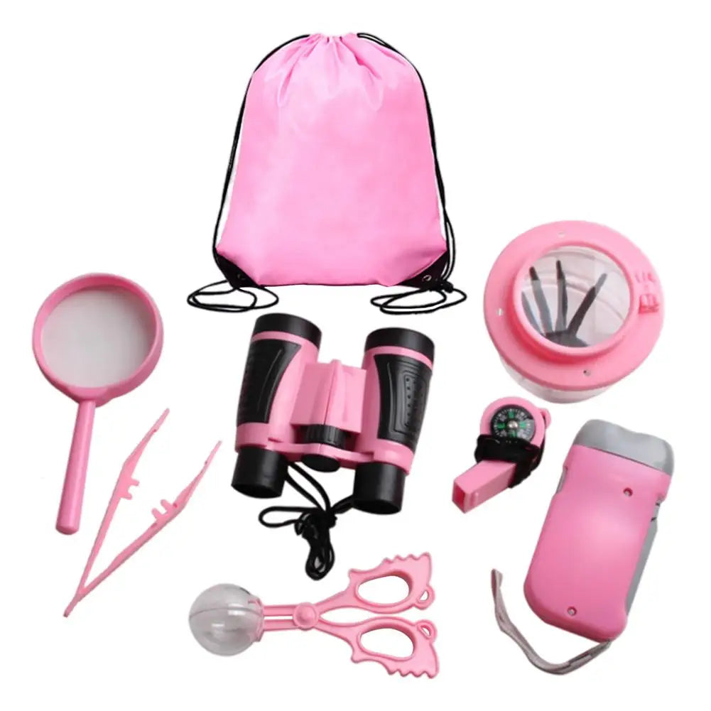 Kids Nature Exploration Kit with Binoculars Whistle Flashlight