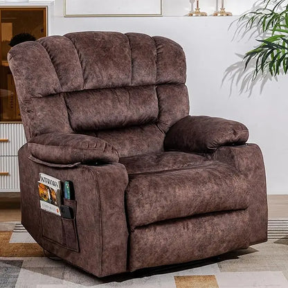 Recliner Chair, 2 Cup Holders & Side Pocket