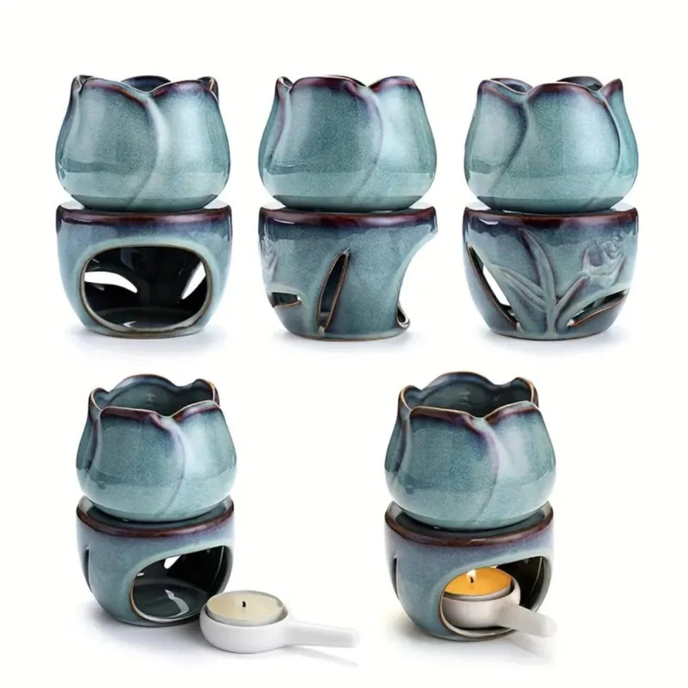 Tulip Ceramic Aromatherapy Diffuser Oil Burner Wax Warmer Candle Holder