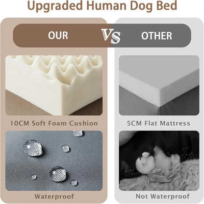 Human Dog Bed, 71''x45''x12'' Washable, 10 CM Thick Memory Foam