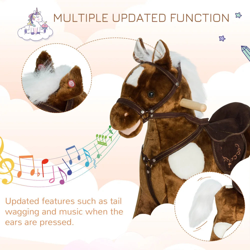 Kids Plush Rocking Horse with Nursery Rhyme Music