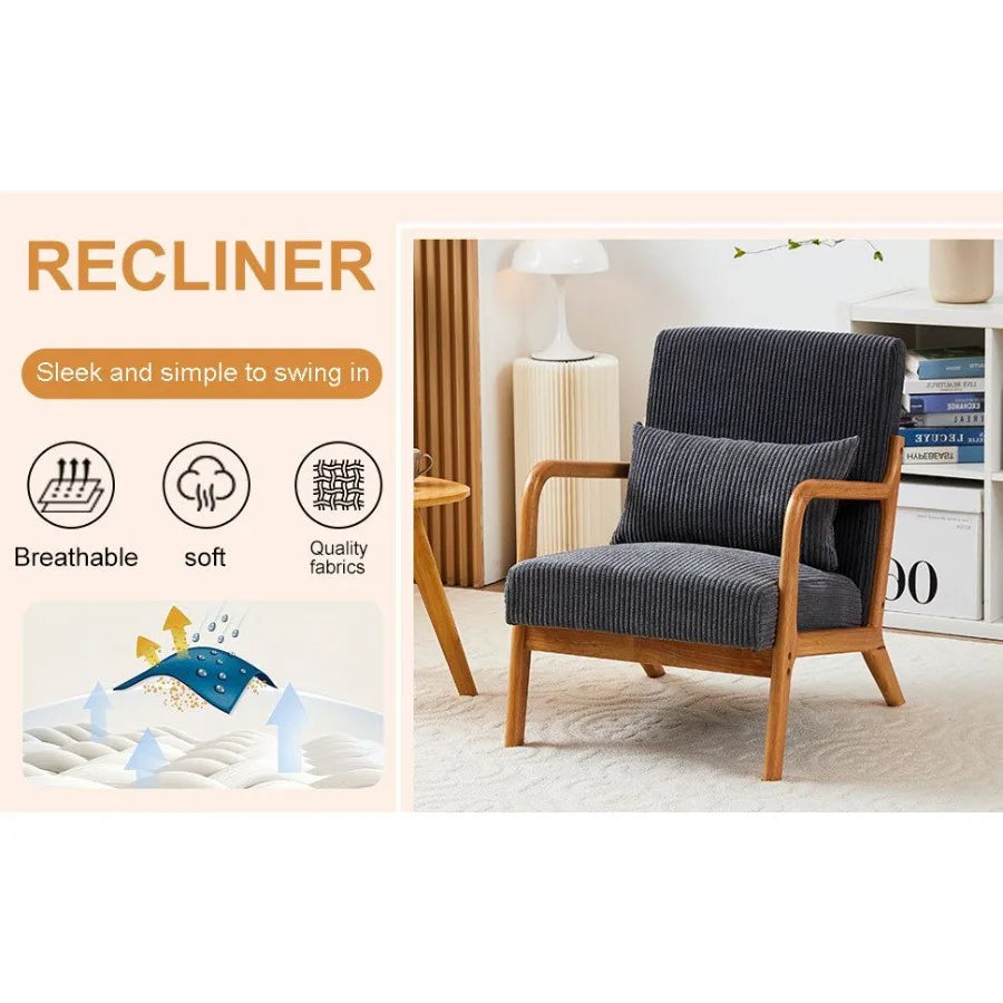 MidCentury Modern Accent Chair with Pillow