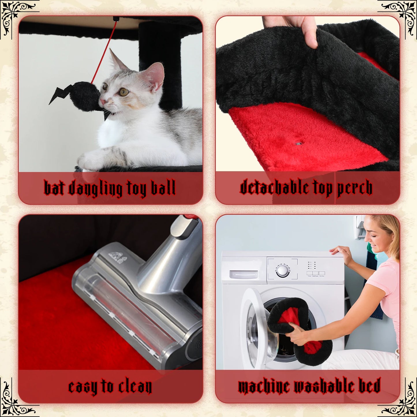 Cat Tree with Large Hammock, Scratching Post