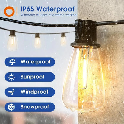 150FT LED Outdoor/Patio String Lights Waterproof Patio Lights