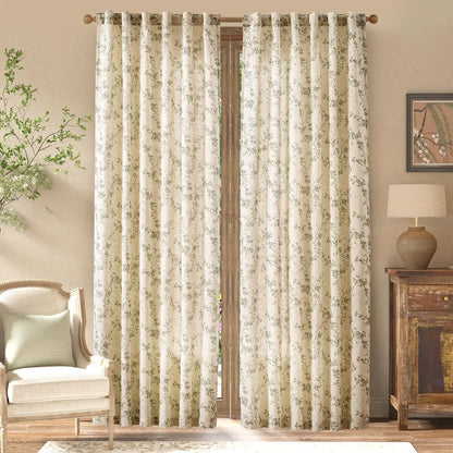 2 Panels Linen Curtains Living Room
