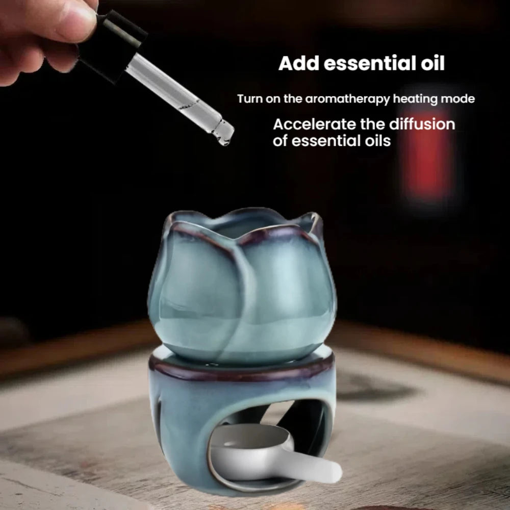Tulip Ceramic Aromatherapy Diffuser Oil Burner Wax Warmer Candle Holder