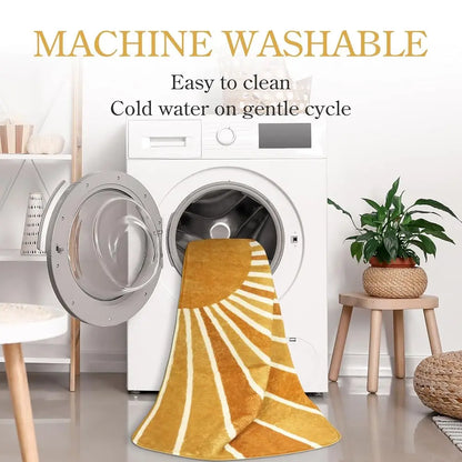 Boho Round Rug Washable Round Area Rug Non-Slip