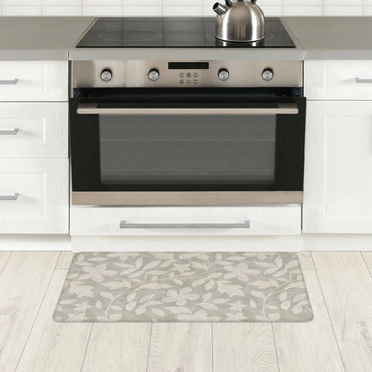 Cushioned Anti-Fatigue Kitchen Mat Slip Resistant Water Stain Resistant Durable Foam Support Decorative Floral Pattern 18 x 30