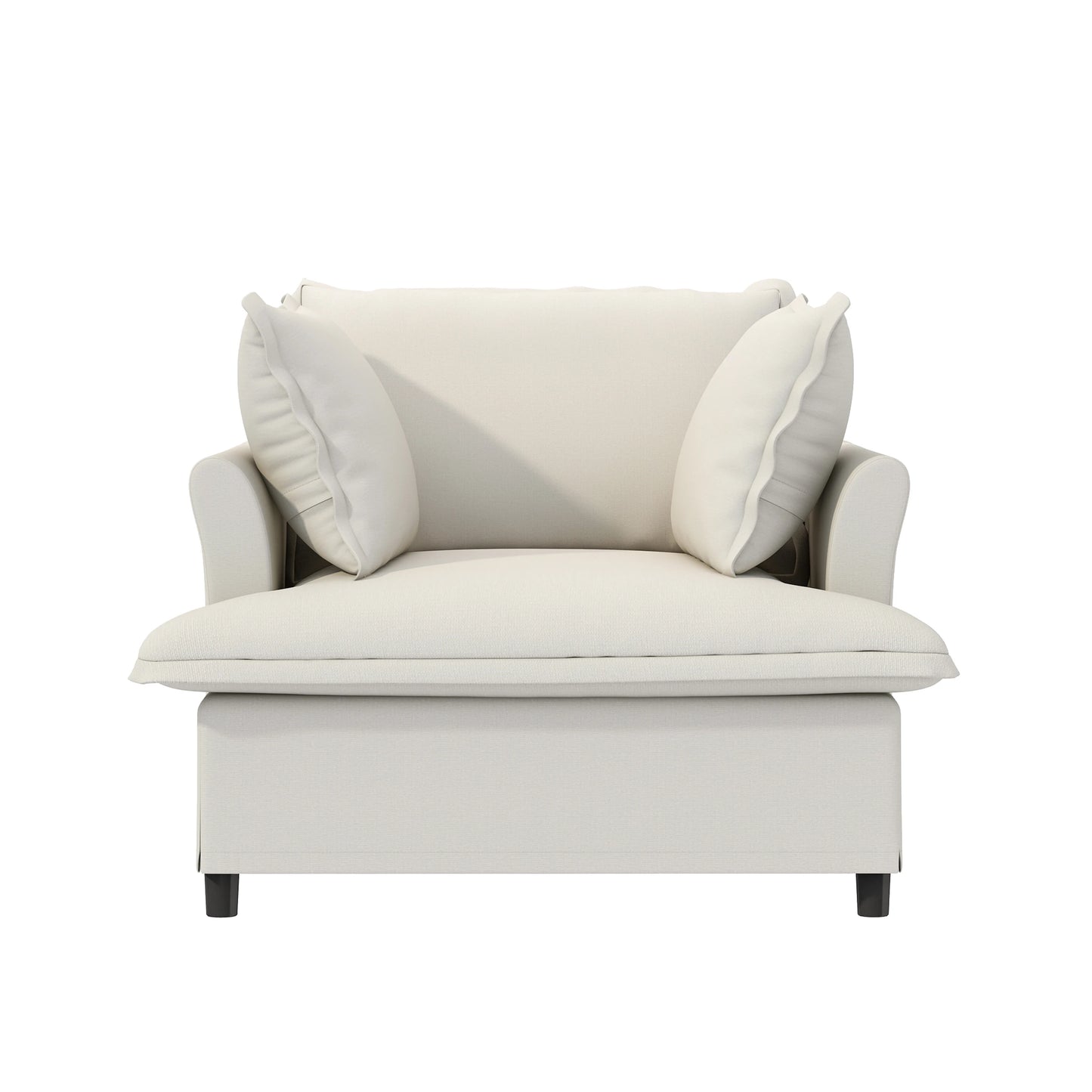 Oversized Single Seat Chenille Armchair with Pillows