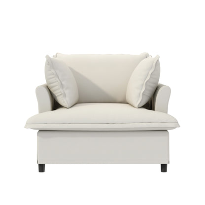 Oversized Single Seat Chenille Armchair with Pillows