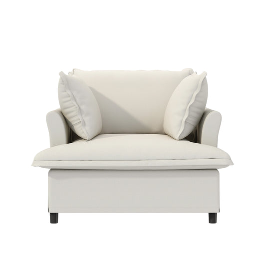 Oversized Single Seat Chenille Armchair with Pillows