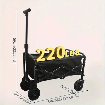 Heavy Duty Foldable Utility Cart for Groceries, Sports, Gardening
