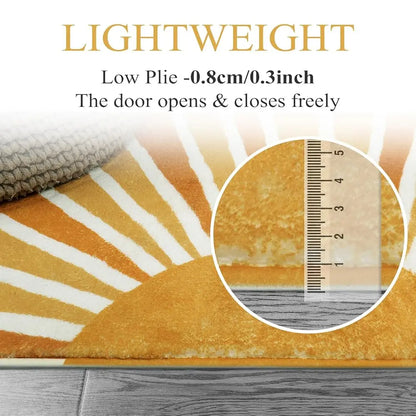 Boho Round Rug Washable Round Area Rug Non-Slip