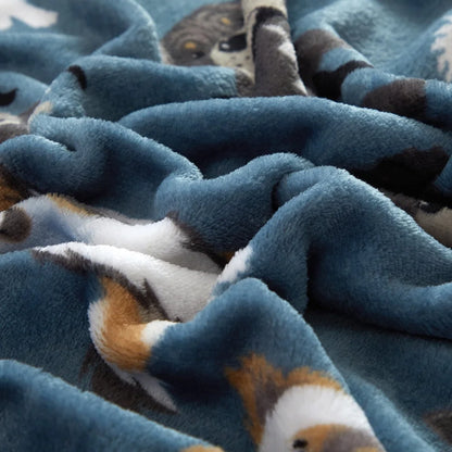 Cozy Blue Dogs Plush Throw Blanket 2 Pack