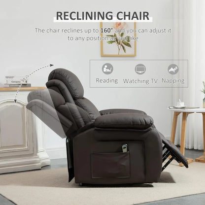 Leather Electric Recliner Power Lift with Remote Control