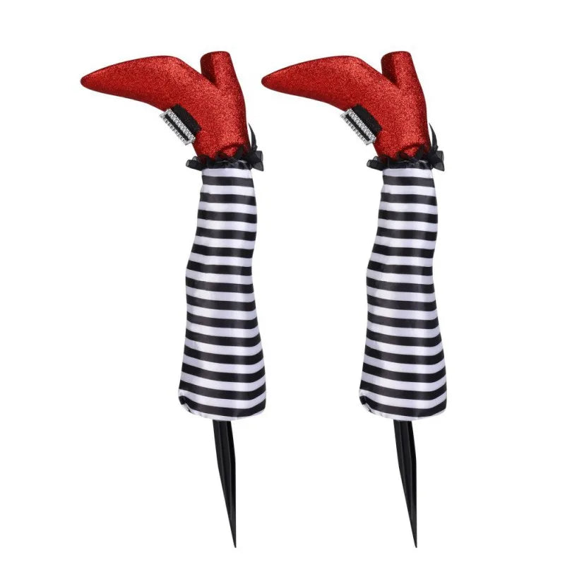 2pcs Halloween Evil Witch Legs Props Upside Down
