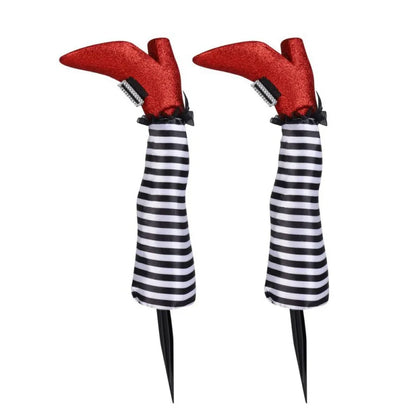 2pcs Halloween Evil Witch Legs Props Upside Down