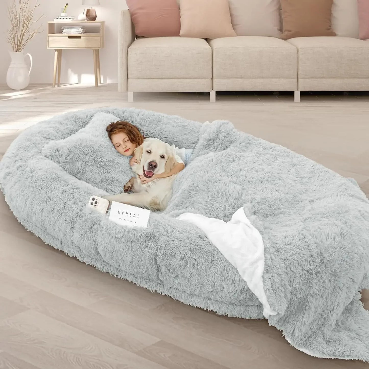 Human Dog Bed, 71''x45''x12'' Washable, 10 CM Thick Memory Foam
