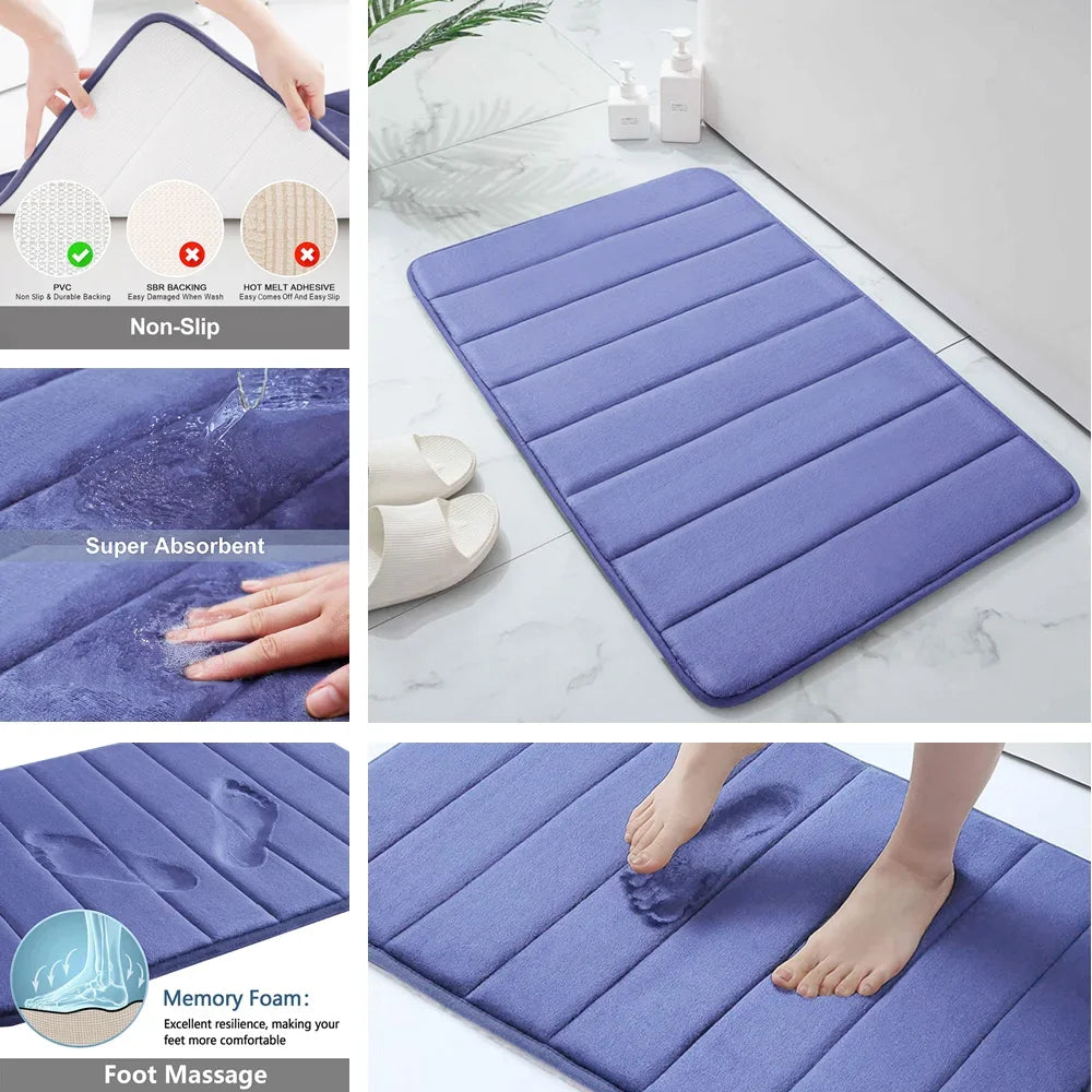 Super Absorbent Memory Foam Carpet Non-slip Bathroom Rug