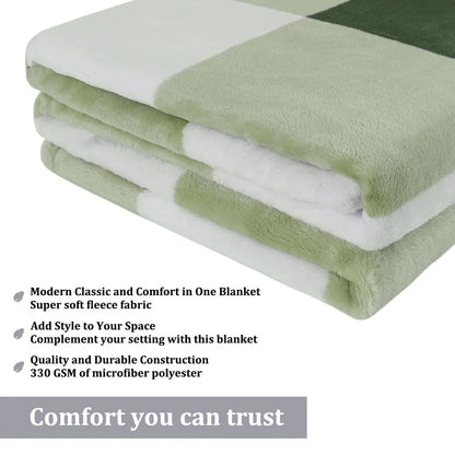Plush Reversible Plaid Flannel Fleece Throw Blanket