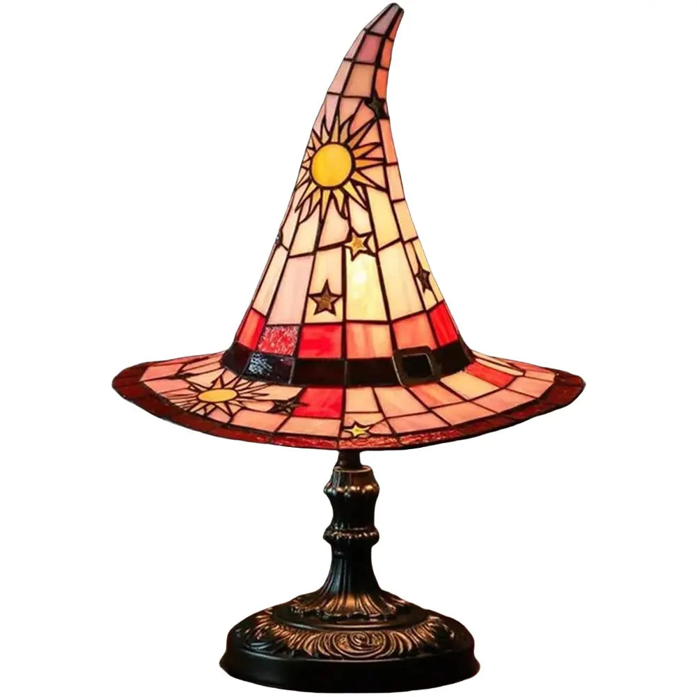Stained Glass Witch Hat Lamp