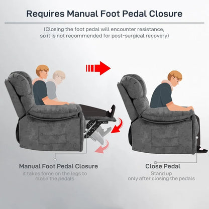 Recliner Chair, 2 Cup Holders & Side Pocket