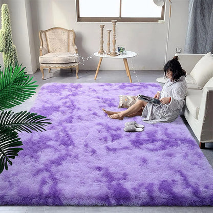 Soft Fluffy Rainbow Rugs for Bedroom or Kids Playroom