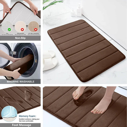 Super Absorbent Memory Foam Carpet Non-slip Bathroom Rug