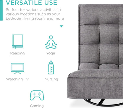 Reclining Gaming Chair for Home, Office, w/360-Degree Swivel