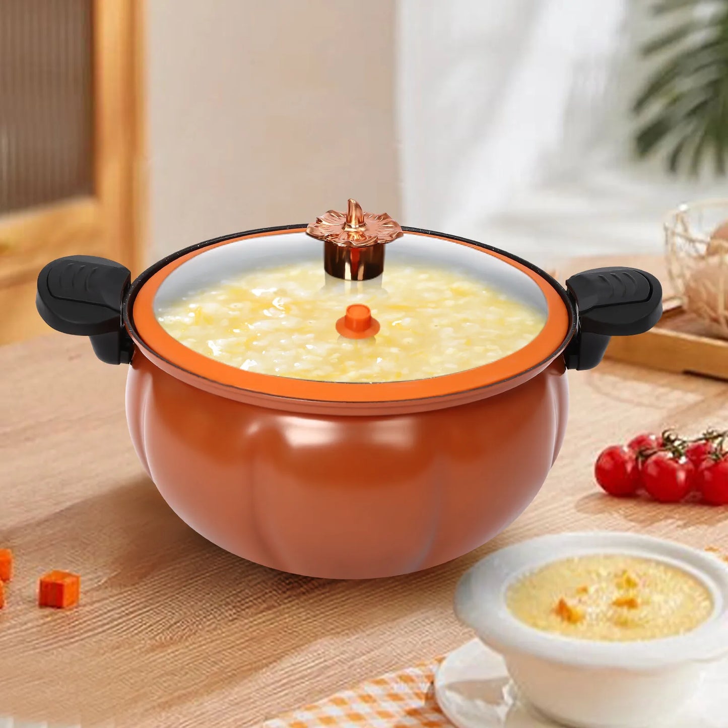 Pressure Cooker Pressure Cooking Pot Pumpkin Shaped Orange