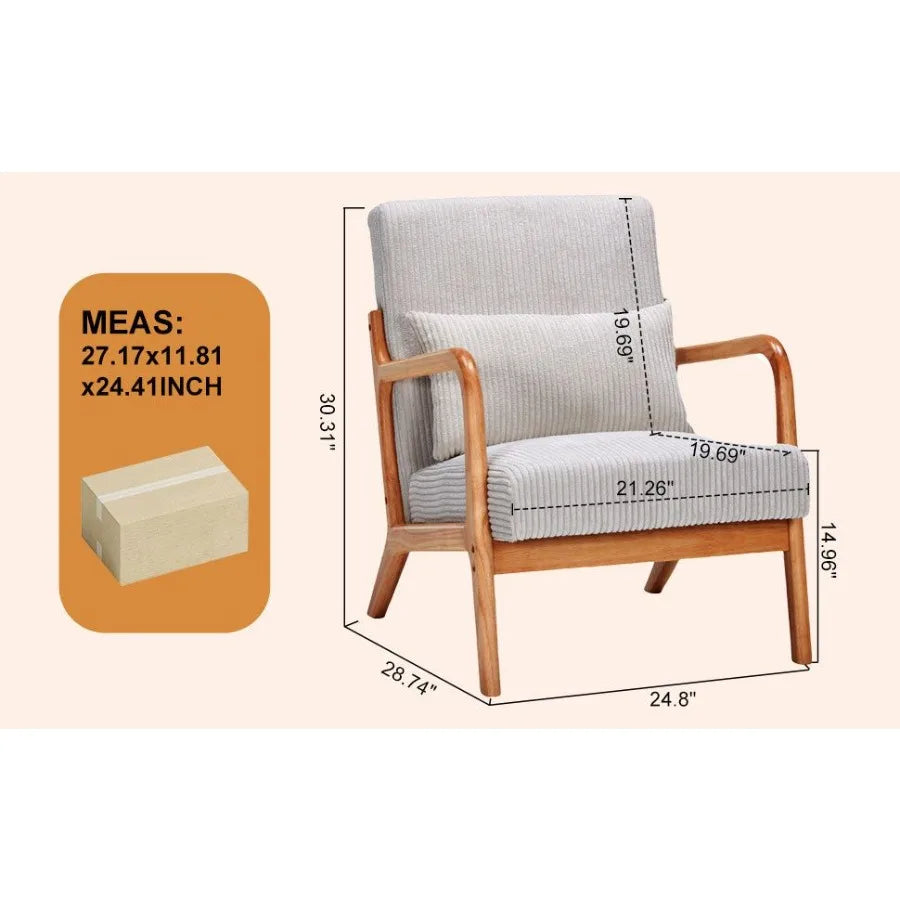 MidCentury Modern Accent Chair with Pillow