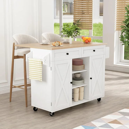Barn Door Kitchen Island on wheels