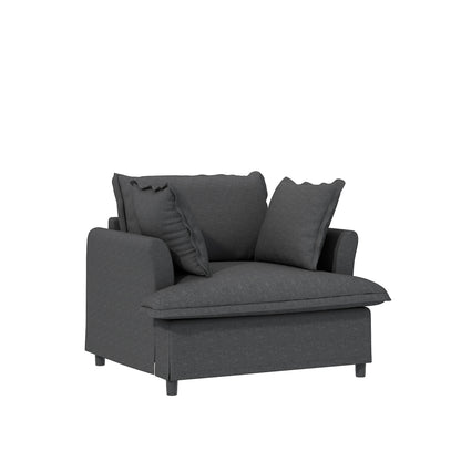 Oversized Single Seat Chenille Armchair with Pillows