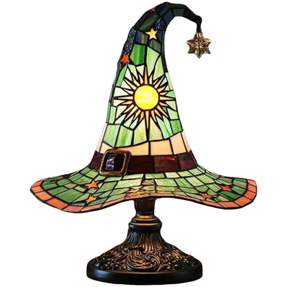 Stained Glass Witch Hat Lamp