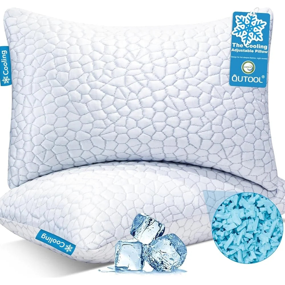 Cooling Pillows Set of 2 Gel Memory Foam. for Comfortable Sleep