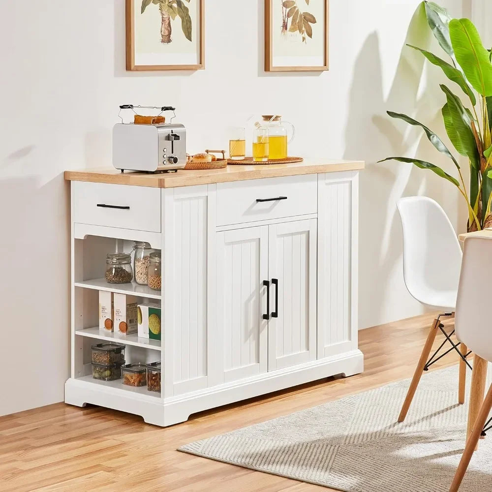 Kitchen Storage Cabinet on Wheels with Open Shelves