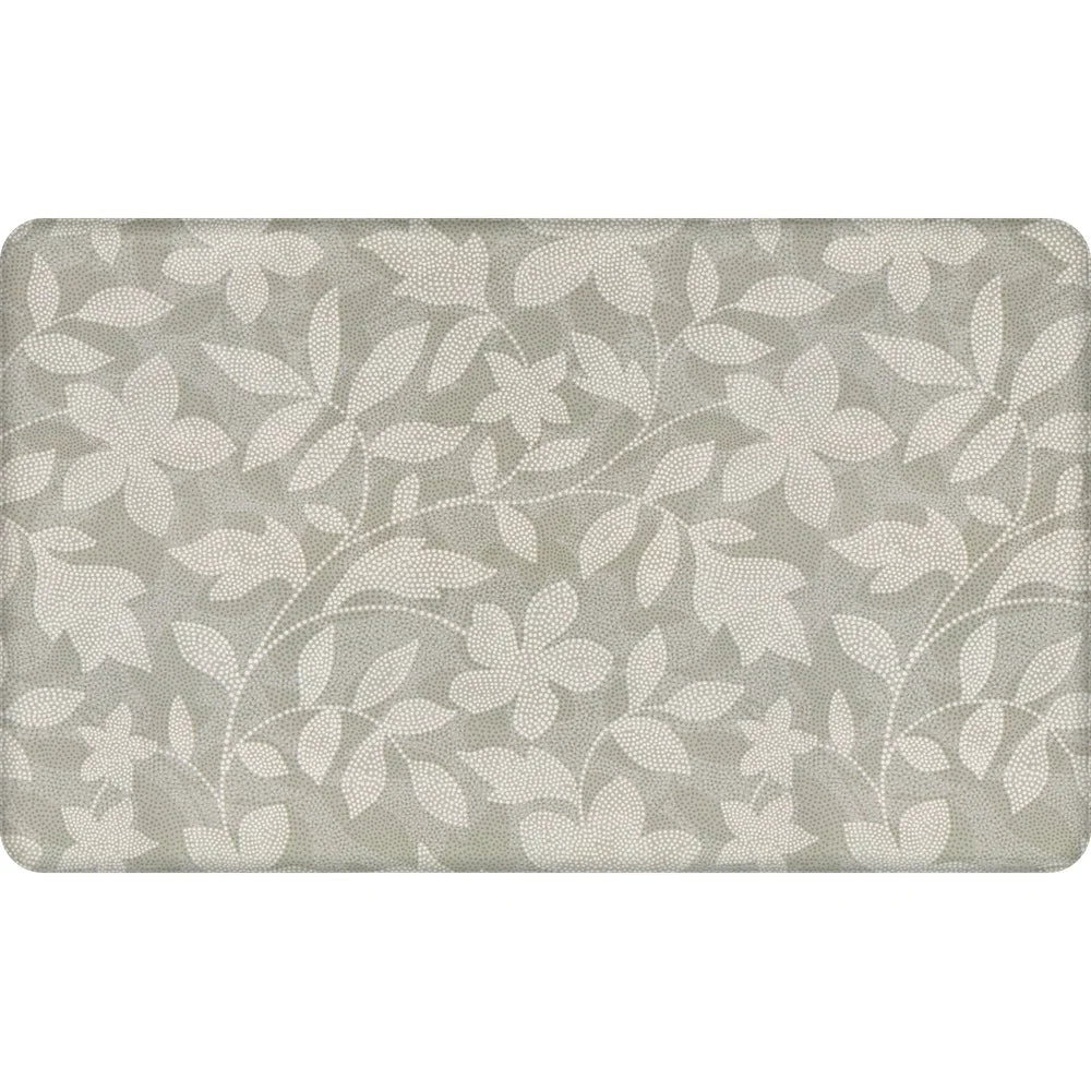 Cushioned Anti-Fatigue Kitchen Mat Slip Resistant Water Stain Resistant Durable Foam Support Decorative Floral Pattern 18 x 30