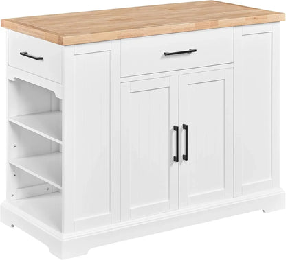 Kitchen Storage Cabinet on Wheels with Open Shelves
